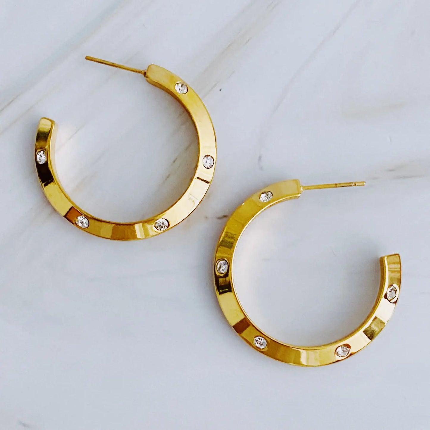 Jewel Studded Hoop Earrings