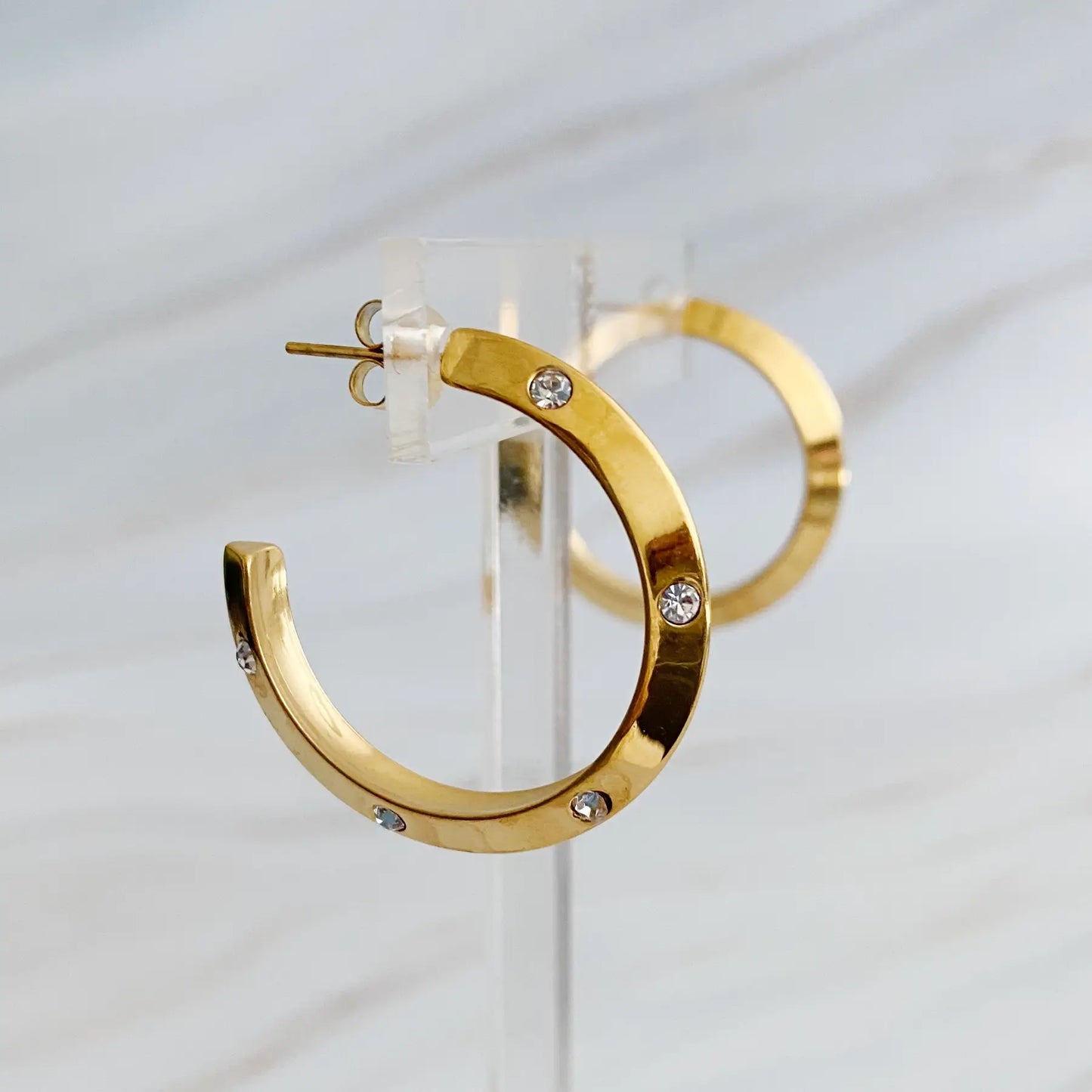 Jewel Studded Hoop Earrings