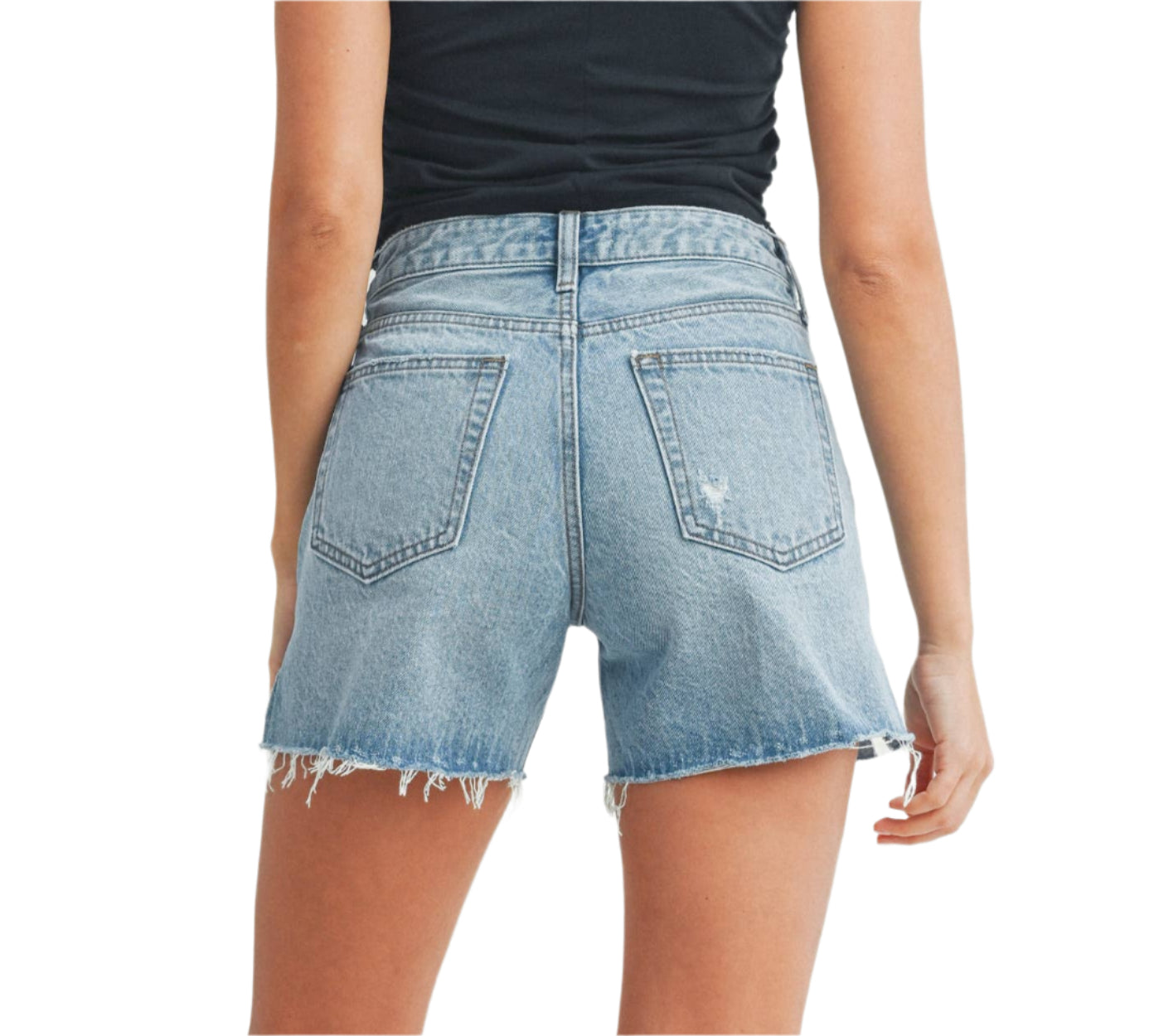 Side Slit Denim Short