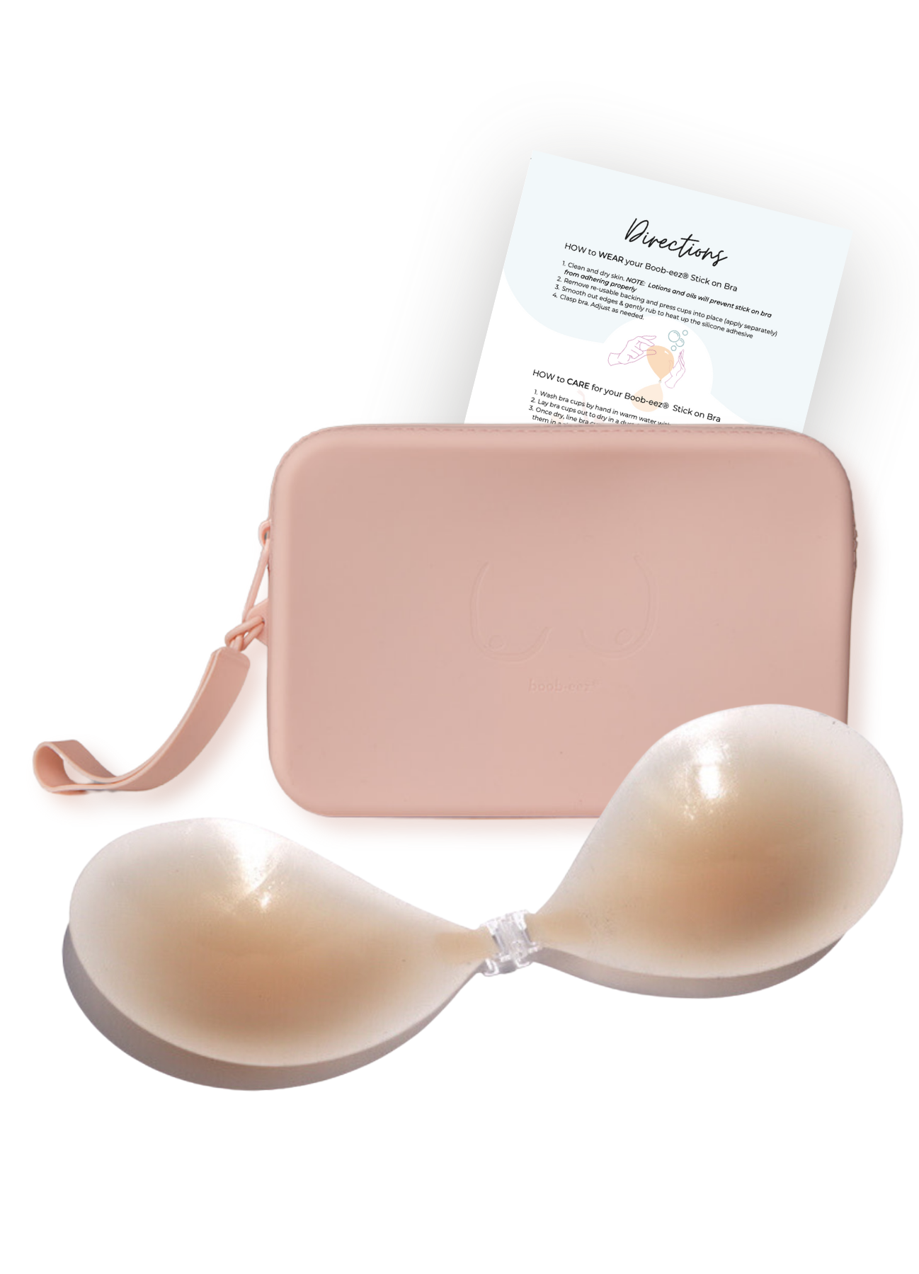 Adhesive Stick-on Bra with Silicone Travel Case
