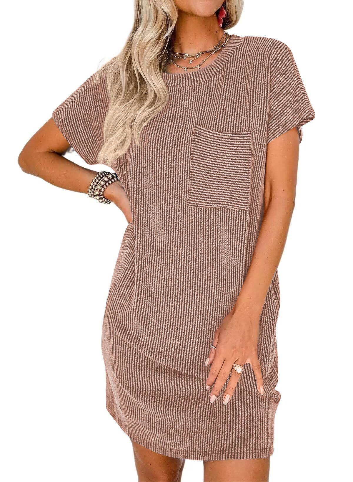 T Shirt Dress Striped Dress With Pockets Henpk Summer Dresses For