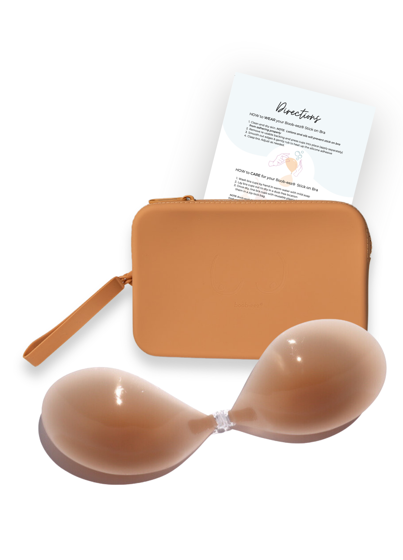 Adhesive Stick-on Bra with Silicone Travel Case
