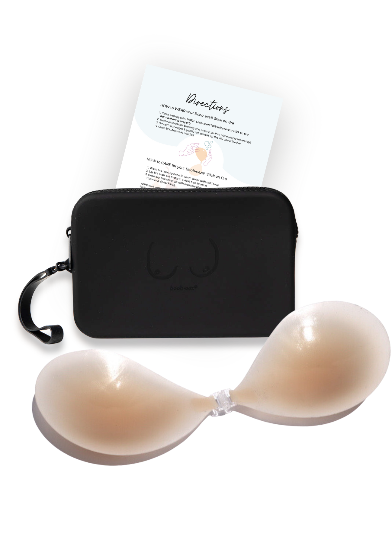Adhesive Stick-on Bra with Silicone Travel Case