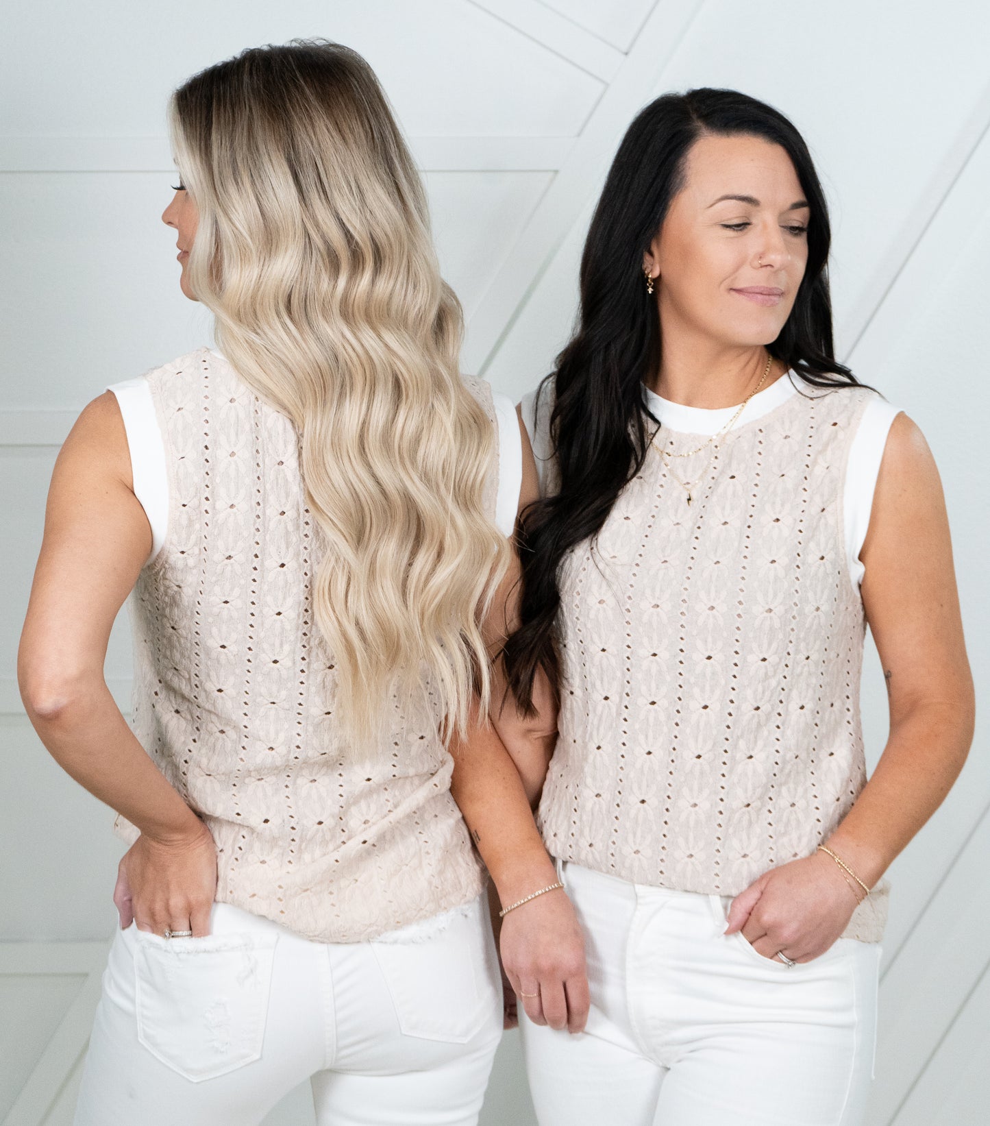 Floral Textured Crew Neck Top