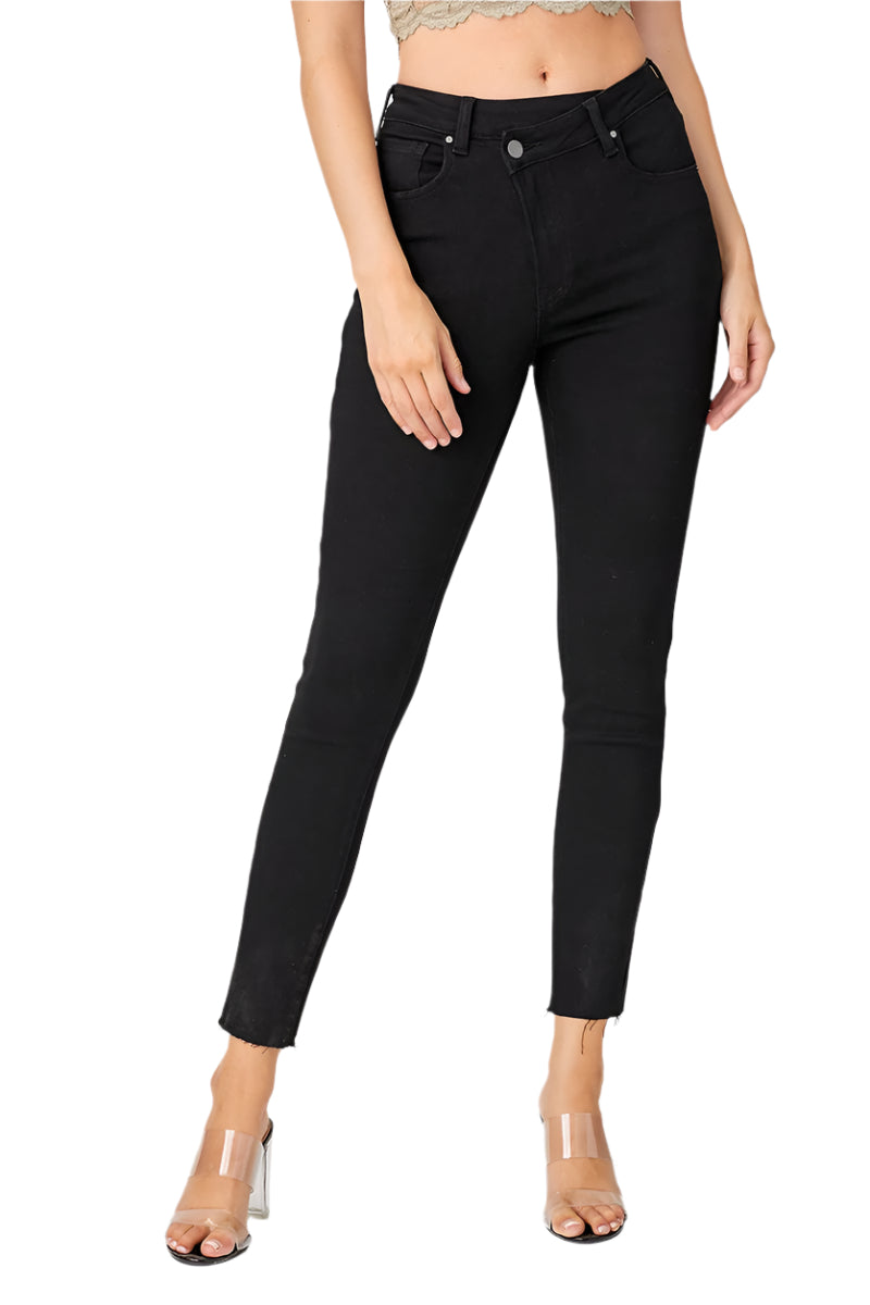 High-Rise Crossover Loose Ankle Skinny