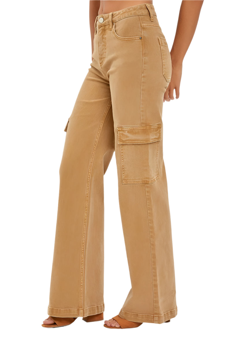 High Rise Cargo Wide Pants