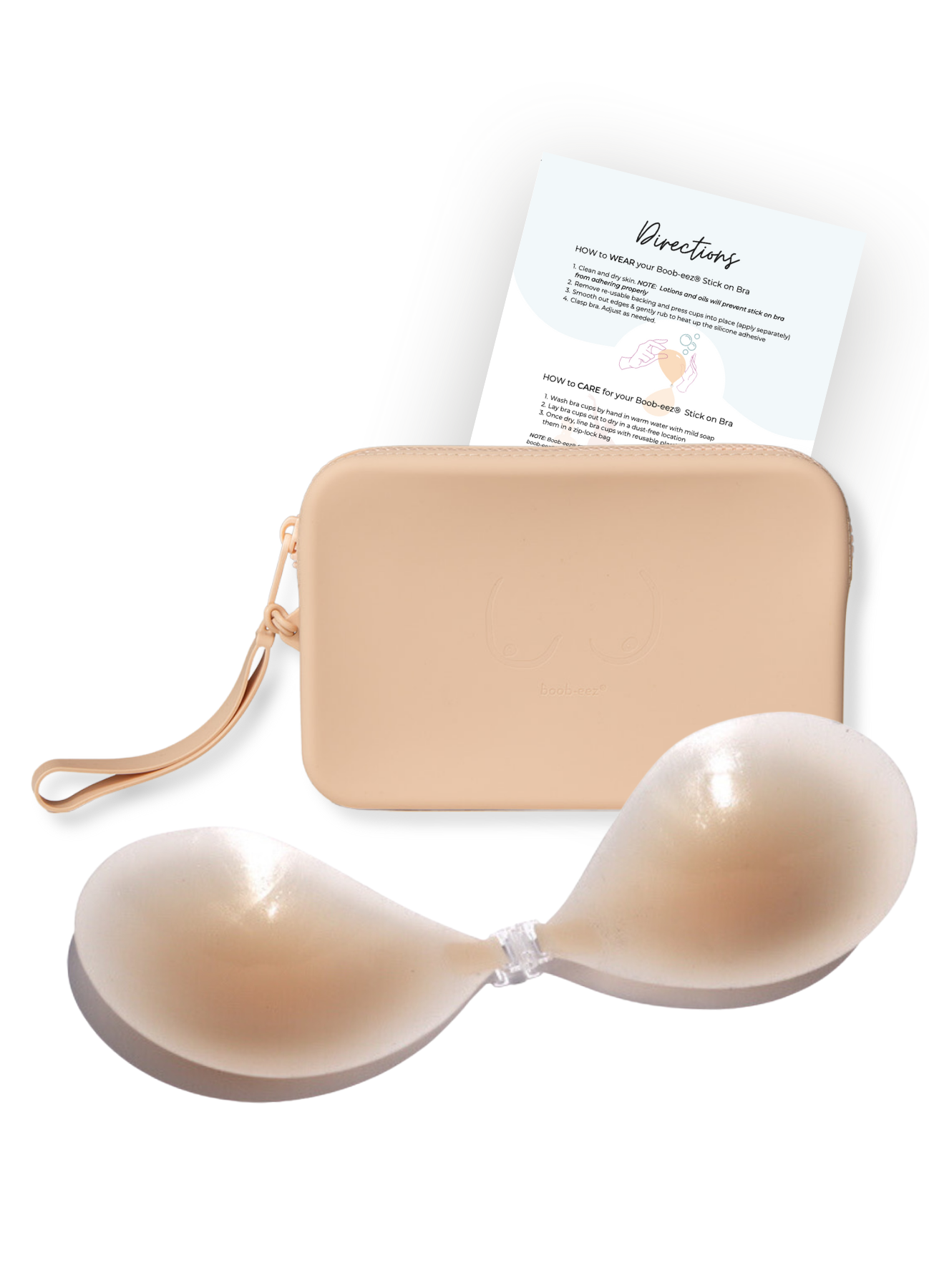 Adhesive Stick-on Bra with Silicone Travel Case