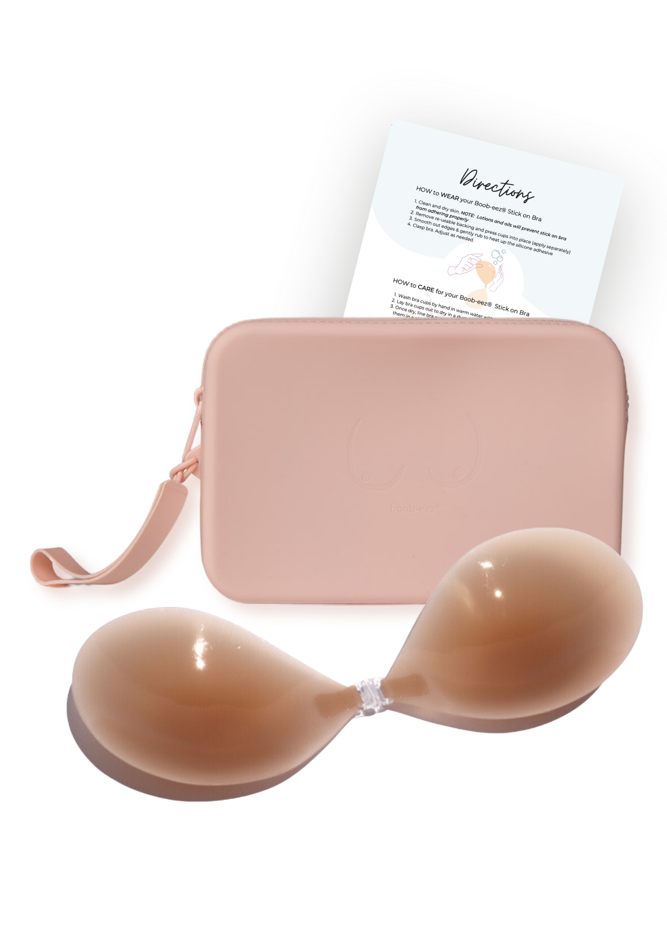 Adhesive Stick-on Bra with Silicone Travel Case