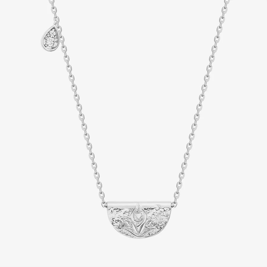 Lotus Engraved Pendant Necklace