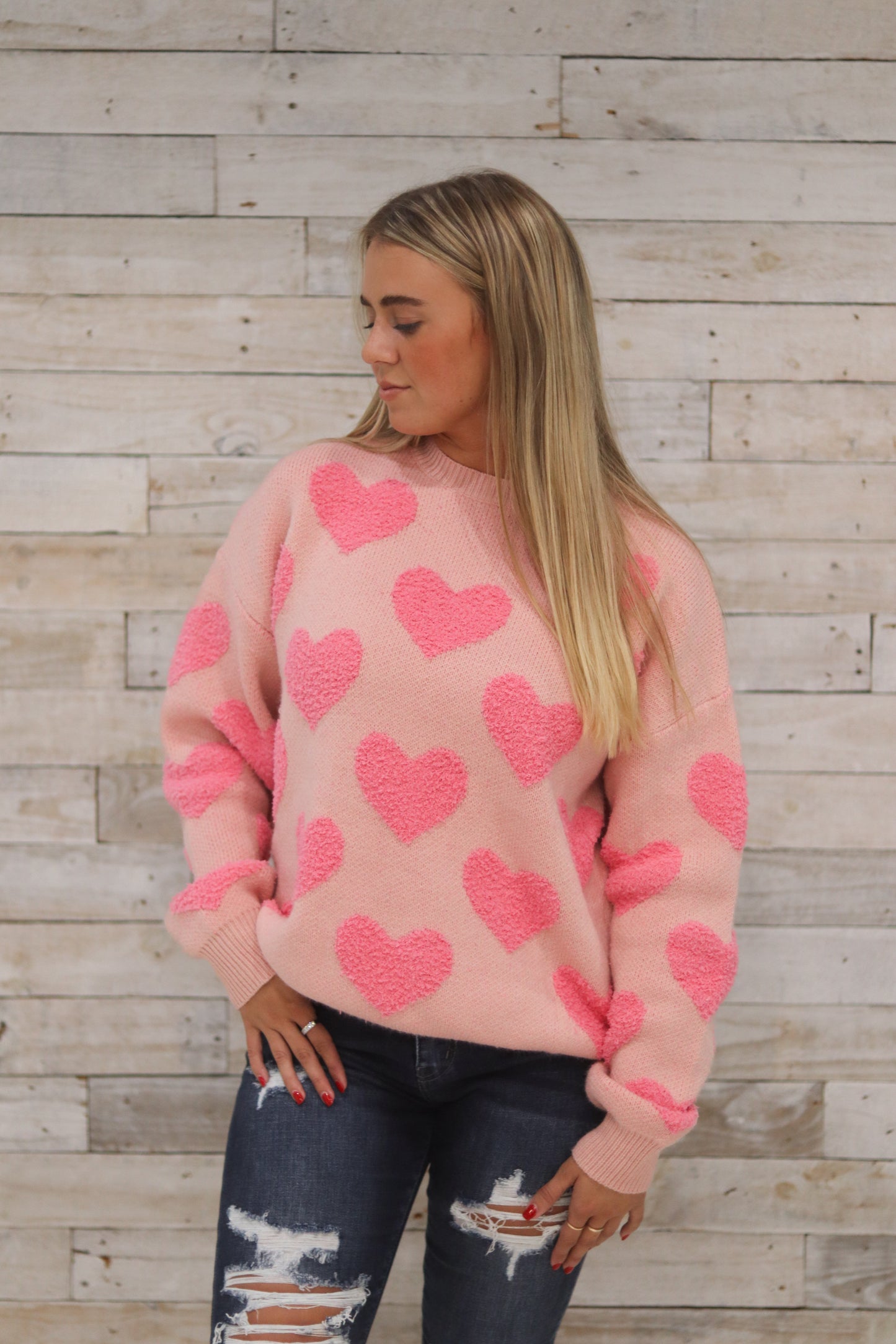 Jett Fuzzy Heart Sweater
