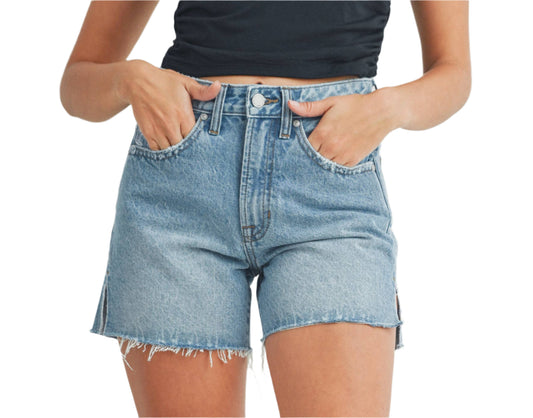 Side Slit Denim Short